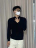 黑盒白港風(fēng)街頭針織衫男秋冬季潮流ins高級(jí)感半高領(lǐng)純色休閑內(nèi)搭打底衫 JGCLFS-M01黑色 XL 曬單實(shí)拍圖