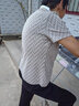 纖飛露短袖t恤女夏季新款高端冰絲棉質(zhì)Polo衫帶領(lǐng)T恤中年媽提花休閑半袖 卡其 2XL 建議穿120-129斤 曬單實(shí)拍圖