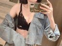 KJ法國純欲性感內(nèi)衣女小胸加厚聚攏胸罩無鋼圈美背本命年文胸套裝 黑色（單文胸） 75B=34B 曬單實拍圖