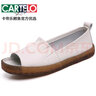 卡帝樂鱷魚（CARTELO）新品高檔真皮涼鞋女平底2025夏季防滑軟底孕婦包頭小白鞋鏤空魚嘴 米色 39 曬單實拍圖