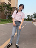 米豆小主高腰牛仔褲女加絨秋冬彈力長(zhǎng)褲修身顯瘦顯高韓版鉛筆褲小腳褲緊身 2222-淺藍(lán)色 28 建議 100-110斤 曬單實(shí)拍圖