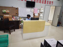 navan公司前臺接待臺轉(zhuǎn)角收銀臺教育培訓(xùn)機(jī)構(gòu)吧臺半圓角烤漆簡約現(xiàn)代 白配楓木色 180x60x100cm 曬單實(shí)拍圖