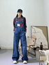 TOMMY JEANS【美式復(fù)古】女裝純棉經(jīng)典潮流拼色大口袋牛仔背帶褲19637 牛仔藍1A5 S 曬單實拍圖