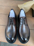 VOLO犀?！旧蝌v同款】商務(wù)正裝皮鞋男士真皮厚底大頭鞋德比鞋透氣男鞋 深咖啡 38 曬單實(shí)拍圖