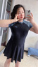 羽克大碼泳衣女士新款胖mm遮肉顯瘦微胖女孩休閑運動(dòng)連體泡溫泉泳裝 綠色 4XL （建議體重145-155斤） 曬單實(shí)拍圖