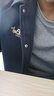 太平鳥男裝夾克保暖夾棉美式棒球服冬季翻領(lǐng)夾克外套 藏青色 L 曬單實(shí)拍圖