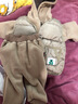 佐淑蔓小孩衣服男童一歲寶寶套裝1-3歲秋冬季加絨加厚嬰兒童三件套 卡其色 笑臉標面包服馬甲三件套 100 建議三歲內 曬單實(shí)拍圖