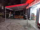 五閬 斜面雨棚門前遮陽擋雨防曬商店大排檔紅白喜事擺攤停車棚帳篷 3米斜面*3米長【4個腳柱】 曬單實拍圖