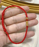 中國黃金（CHINA GOLD）一生一世黃金情侶手鏈女男款足金轉(zhuǎn)運(yùn)珠編織手繩飾生日禮物送女友 一生一世手繩【紅繩】 曬單實拍圖