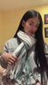 萊維森 圍巾女長款披肩秋冬季學生情侶仿羊絨流蘇保暖拼色圍脖節(jié)日禮盒 雙色貼標 白+藍 禮盒裝 曬單實拍圖