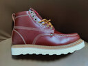 Dickies馬丁靴男士靴子秋冬高幫工裝男靴加絨保暖厚底增高靴子男雪地靴 暗紅色(加絨) 40 【偏大一碼，適合運動(dòng)鞋41】 曬單實(shí)拍圖