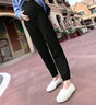 英氏（YEEHOO）春款孕婦褲 托腹褲束腳可調節大碼彈力寬松高腰束腳長(cháng)褲 松緊束腳  黑色 170 曬單實(shí)拍圖