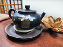 縱歡建水紫陶茶壺大容量邱秋麗全手工彩填扁腹壺家用泡茶壺陶壺 彩填扁腹壺 280ml 曬單實(shí)拍圖