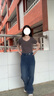 啄木鳥煙灰色短袖T恤女夏季修身V領(lǐng)打底衫2025新款內(nèi)搭半袖上衣體恤 煙灰色 L (97-108斤) 曬單實拍圖