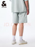 杰克·瓊斯（JACK&JONES）新款男士舒適彈力字母貼布休閑牛仔短褲男裝224343001 E42 中牛仔藍(lán) M （175) 曬單實(shí)拍圖