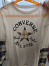 Converse匡威兒童童裝兒童長袖t恤秋季新款中大童假兩件上衣t恤長袖 古典白 130 /64 【建議身高116-122cm】 曬單實(shí)拍圖