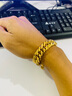 創(chuàng  )緣 鍍沙金手鏈男潮蛇骨馬鞭鏈條粗款嘻哈仿金手飾金色首飾品久不掉色 4號大號卡扣蛇骨連 曬單實(shí)拍圖