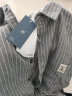 构致（GLOY&ZENITH）日系复古竖条纹衬衫男士长袖休闲衬衣纯棉青年文艺宽松男装上衣 灰色（磨毛软糯） XXL（145-160斤） 晒单实拍图