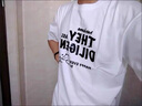 花花公子（PLAYBOY）純棉短袖T恤男休閑套裝夏季男港風(fēng)ins潮流學(xué)生九分褲一套衣服男潮 單件英文字母白色 L 105-125斤 曬單實(shí)拍圖