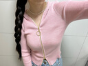 EP雅瑩女裝 100%純羊毛修身連帽針織薄款開衫外套 春裝商場同款9188A 粉紅 M 曬單實拍圖