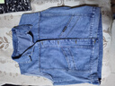 大碼牛仔馬甲女2024春秋新款寬無(wú)袖外套松百搭口袋背心外搭上衣女 藍色 2XL碼建議125-135斤 曬單實(shí)拍圖