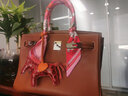 小貴人女包鉑金包凱莉包馬鞍油皮定制高端手提女包 橙色 曬單實(shí)拍圖