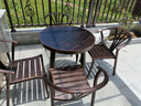 遠茂(YM)鑄鋁戶(hù)外桌椅別墅花園露天陽(yáng)臺休閑椅子鐵藝庭院室外桌椅五件 太師4椅+直徑80cm回形圓桌 曬單實(shí)拍圖