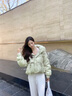 香影綠色休閑羽絨服女2025冬季新款白鴨絨連帽休閑面包服短款外套 綠色 S 曬單實(shí)拍圖