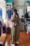 苧麻扎染砂洗做舊上衣24春棉麻女裝新品禪修盤扣文藝復(fù)古開衫外套 茶棕（扎染） 均碼 曬單實拍圖
