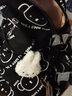 米菲（MIFFY）背包女雙肩包大學(xué)生初中高中書包高顏值ins簡(jiǎn)約可愛風(fēng)印花帶掛件 黑白色 曬單實(shí)拍圖