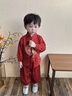 G.DUCKKIDS小黃鴨一周歲禮服男女寶寶抓周百天滿月嬰幼兒中國(guó)風(fēng)唐裝兒童漢服 紅色 80 尺碼建議9-12個(gè)月cm 曬單實(shí)拍圖