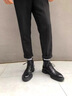 KLWP品牌輕奢男鞋冬季馬丁靴男士皮靴2025新款潮流圓頭商務(wù)工裝靴子男 黑色 43 曬單實拍圖