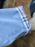 NASALIKE官方潮牌復古格子牛仔褲男女同款春秋季闊腿休閑長(cháng)褲水洗直筒褲子 淺藍色 2XL（建議150-170斤） 曬單實(shí)拍圖