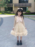 迪士尼（Disney）女童裙子春秋款長(cháng)袖秋季連衣裙2025新款兒童秋裝公主裙小女孩洋氣 香檳色 送模特同款發(fā)飾 100 cm 曬單實(shí)拍圖