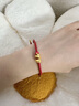 中國(guó)黃金（CHINA GOLD）本命蛇年黃金手鏈女足金卷卷蛇手繩七夕情人節(jié)禮物送女友老婆生日 足金卷卷蛇手鏈皮手繩-紅 曬單實(shí)拍圖