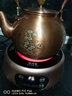 清沁堂茶壺手工紫銅壺?zé)畨丶矣眉雍胥~茶壺電陶爐煮茶器套裝功夫茶具 鎏銀梅蘭竹菊+木紋電陶爐 1.4L 曬單實(shí)拍圖