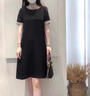 恒源祥黑色真絲連衣裙女夏季新款小個(gè)子?jì)宮媽遮肚子顯瘦氣質(zhì)直筒裙子 黑色 XL 曬單實(shí)拍圖