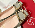 Roger Vivier【24期免息】/RV女鞋Trompette粗跟方扣大象灰婚鞋 灰色 35.5 曬單實(shí)拍圖