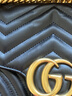 古馳（GUCCI）女包單肩斜挎包雙GG Marmont絎縫肩背包小號(hào)鏈條馬蒙包送女友禮物 黑色443497 26x15x7cm 曬單實(shí)拍圖