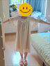 G.duck女童公主宮廷睡裙春夏款短袖長(cháng)居家服女孩蕾絲網(wǎng)紗莫代爾親子睡衣 米色 140 cm 建議身高130-140厘米 曬單實(shí)拍圖