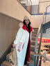 AEMAPE白鴨絨羽絨服女2025秋冬季新款加厚女裝寬松韓版過(guò)膝中長(cháng)款外套 米白色 M 110-130斤 曬單實(shí)拍圖
