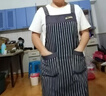 春夏季純棉圍裙防油大方防濺水廚房做飯上班防污經(jīng)典男女圍裙 灰色 1件 棉布款 曬單實拍圖