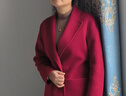 皮爾卡丹雙面羊絨大衣女中長(cháng)款2026冬季小個(gè)子羊毛呢大衣氣質(zhì)修身毛呢外套 棗紅 L 曬單實(shí)拍圖