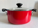 美亞（MEYER）紅色系列雙耳湯鍋20cm 鋁合金不粘鍋煲湯煮面燃氣灶電磁爐適用 曬單實(shí)拍圖