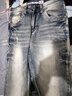 劈靂戰車(chē)   新款淺色男士牛仔褲潮牌秋季彈力做舊韓版潮流個(gè)性百搭男裝褲子抓痕修身小腳褲休閑褲長(cháng)褲 JSN-859淺藍色 28 曬單實(shí)拍圖