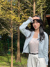 DXOT2025早秋新款韓系奶藍色休閑內搭毛衣外套女秋冬薄款針織衫短款女 【淺藍色】 M 45/55kg 曬單實(shí)拍圖