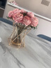 北歐輕奢仿真花擺件客廳裝飾假花花束插花燭臺花瓶餐桌面擺花 香檳粉色茶玫+燭臺花瓶【高品質(zhì) 曬單實拍圖
