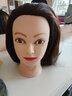 名發(fā)軒 假發(fā)頭模仿真發(fā)模特頭公仔頭盤(pán)發(fā)編發(fā)化妝造型學(xué)徒假人頭模支架 玉米須深棕色【有妝】 棕色系 小支架 曬單實(shí)拍圖