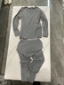 三槍男士?jì)纫虑镆虑镅?00%棉圓領(lǐng)抗靜電女棉保暖內衣套裝 淺麻灰 L 曬單實(shí)拍圖