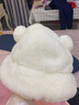 暢印日系可愛(ài)小熊耳朵毛絨帽子女冬季百搭學(xué)生加厚毛球保暖盆帽潮 白色 曬單實(shí)拍圖